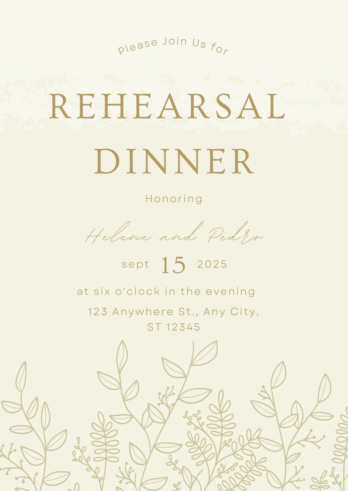 Free Printable Rehearsal Dinner Template
