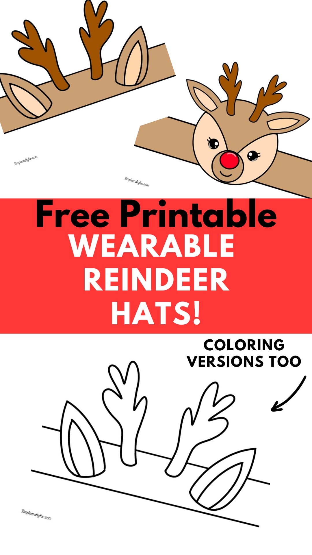 Free Printable Reindeer Hat Craft Free Printable Reindeer Hat Craft