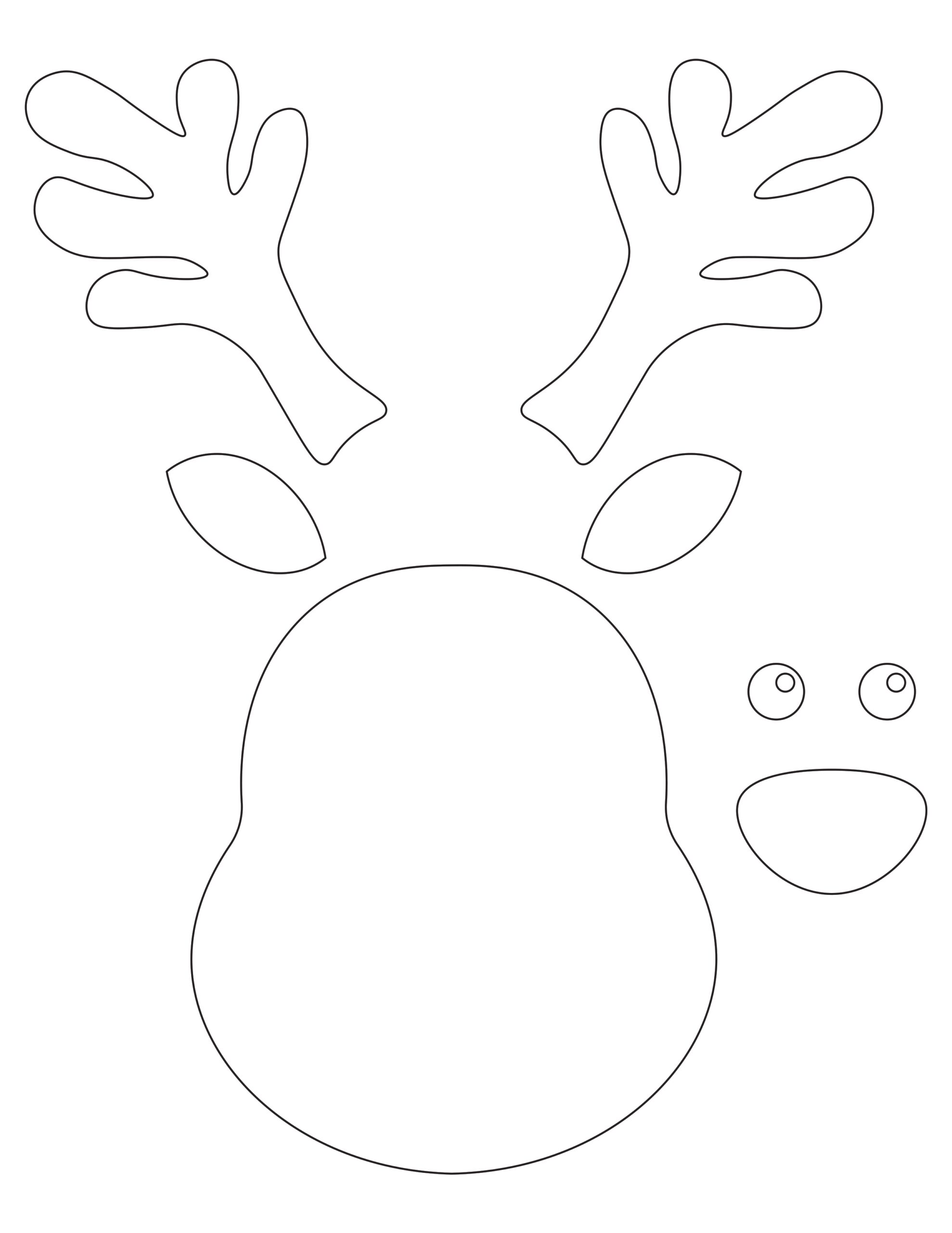 Free Printable Reindeer Face Template Pdf