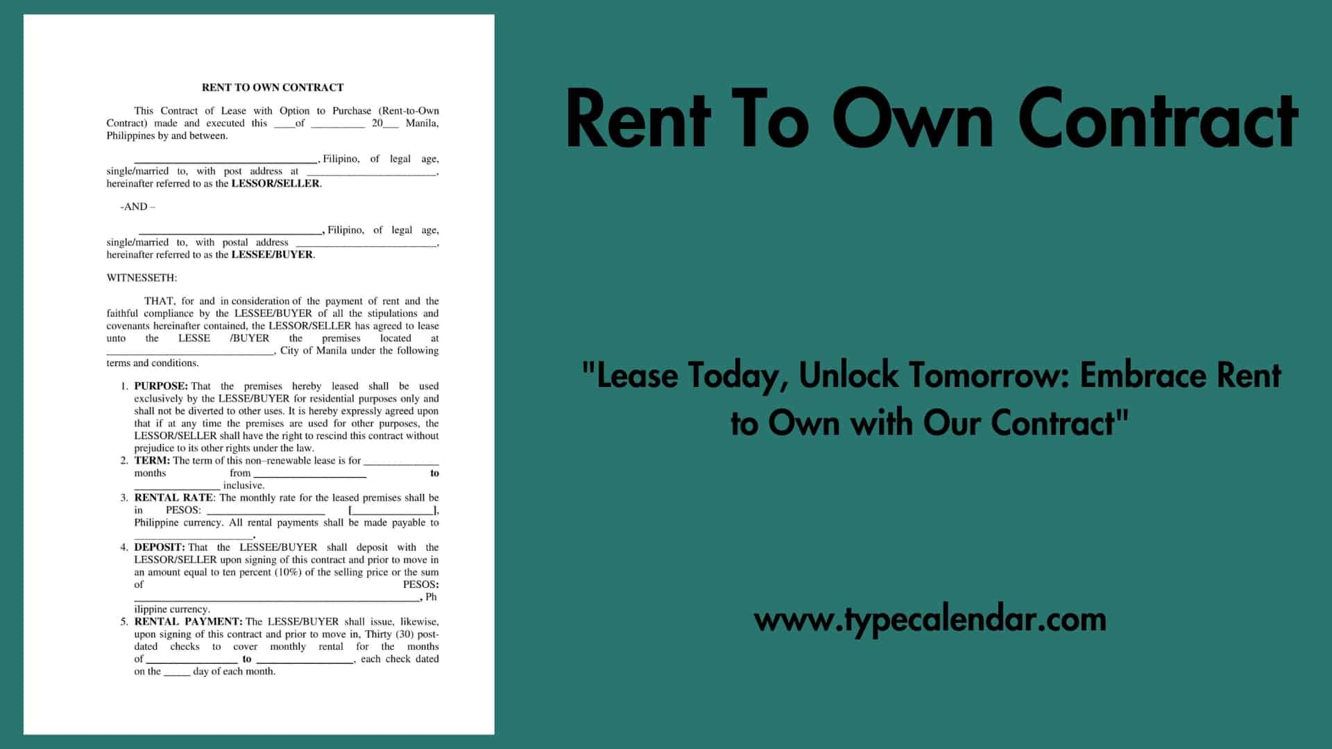 Free Printable Rent To Own Contract Templates PDF Word Vehicle Car Free Printable Rent To Own Contract Templates PDF Word Vehicle Car