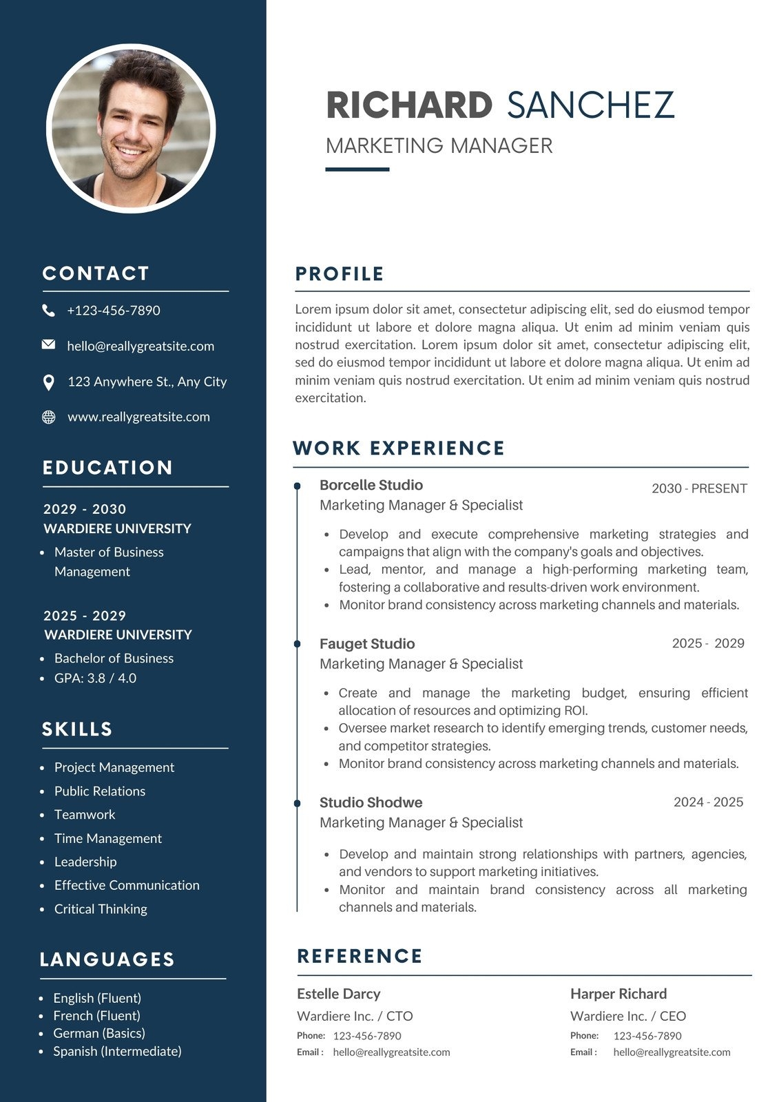 Free Printable Professional Resume Templates
