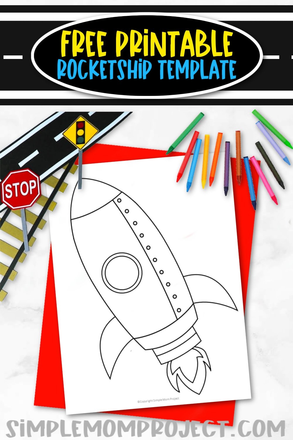 Free Printable Rocket Ship Template