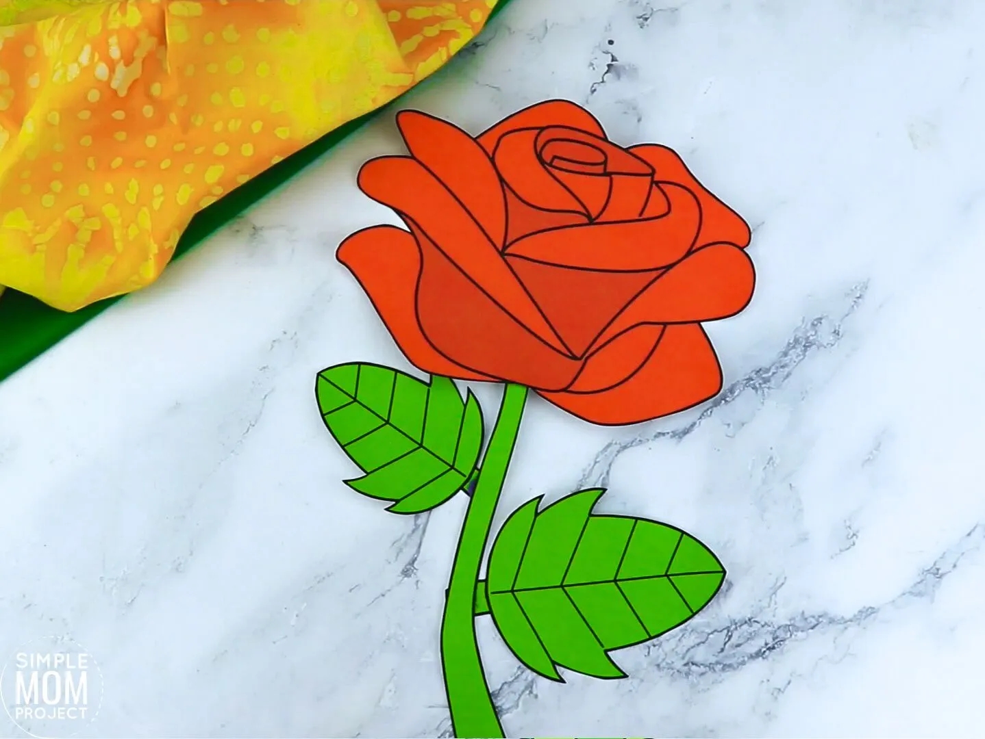 Free Printable Rose Craft Template Simple Mom Project