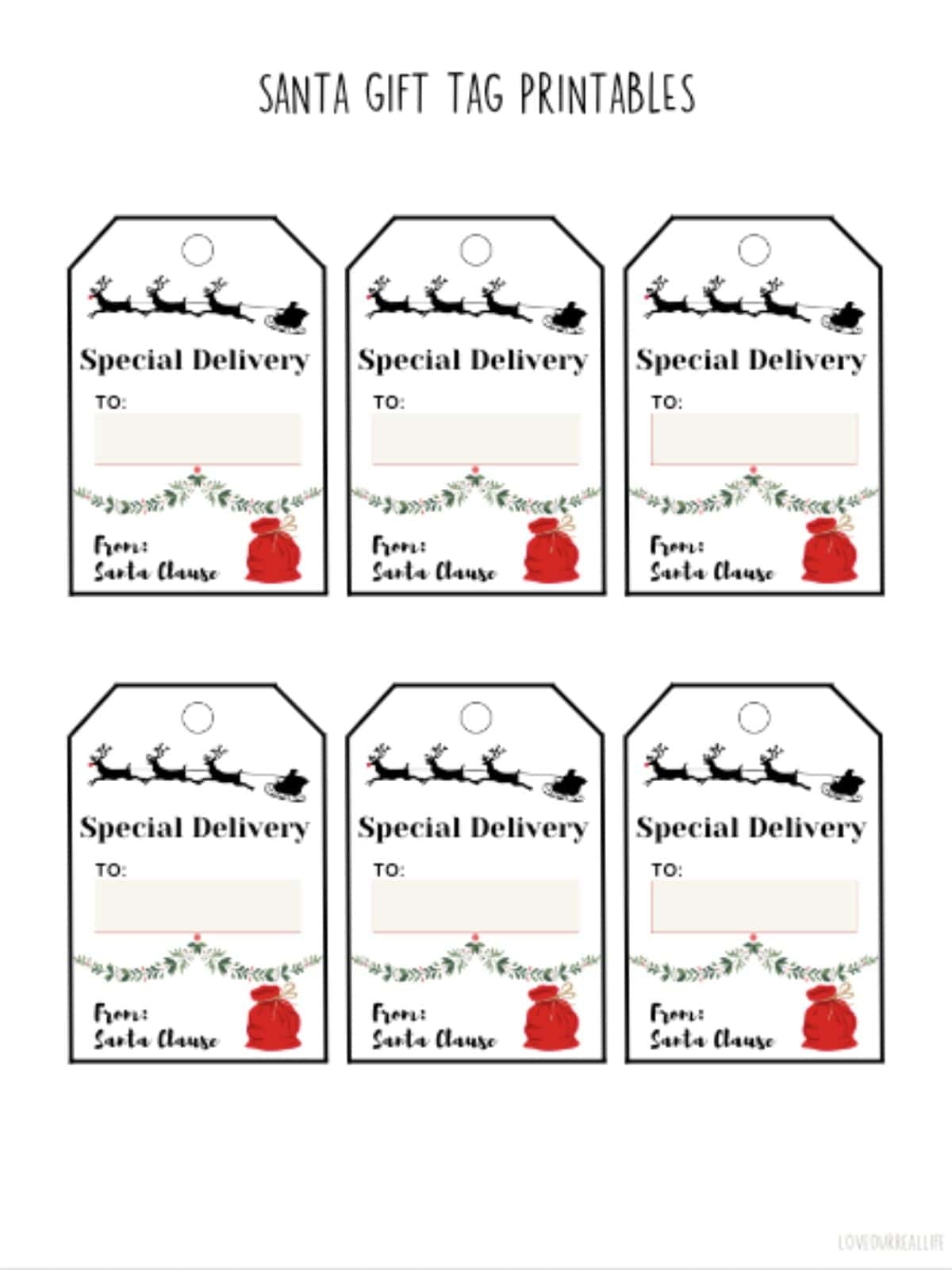 Free Printable Santa Tags Templates