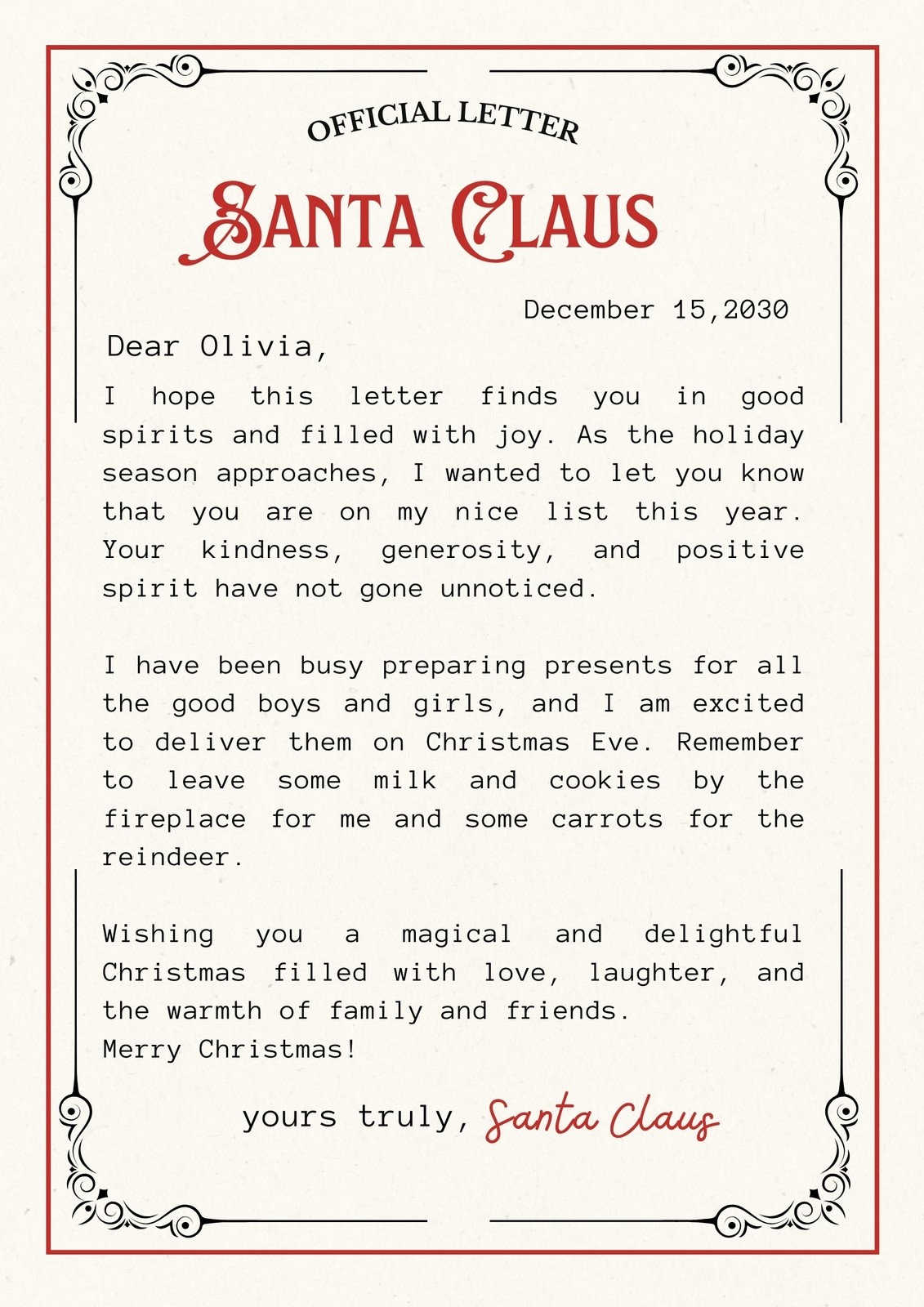 Free Printable Santa Letter Template Uk Free Printable Santa Letter Template Uk