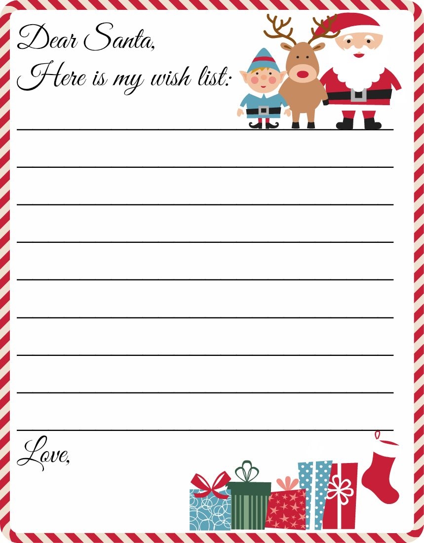 Free Printable Santa Christmas List Templates