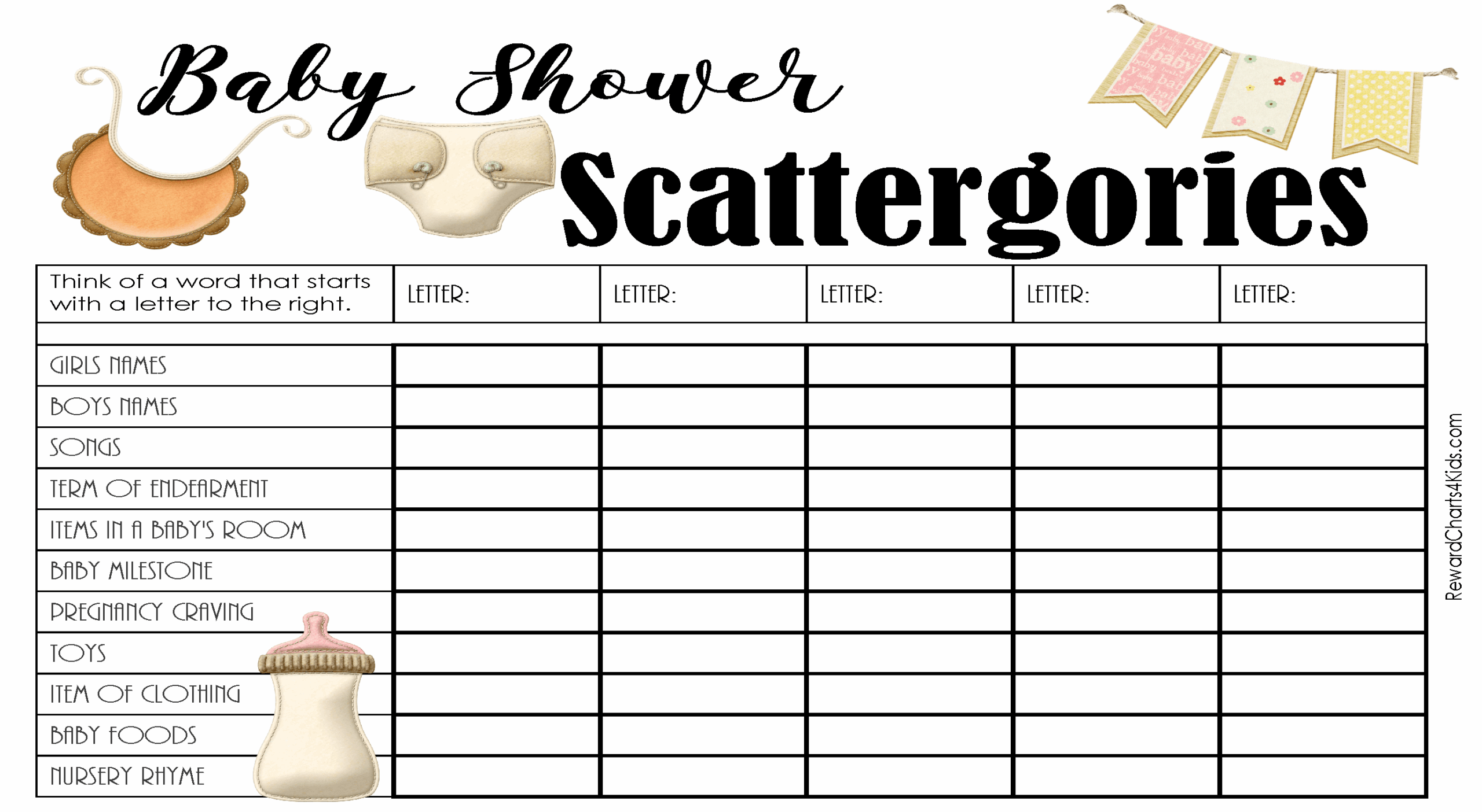 FREE Printable Scattergories Lists Instant Download FREE Printable Scattergories Lists Instant Download