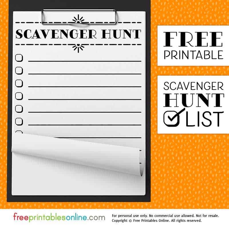 Free Printable Scavenger Hunt Blank Templates