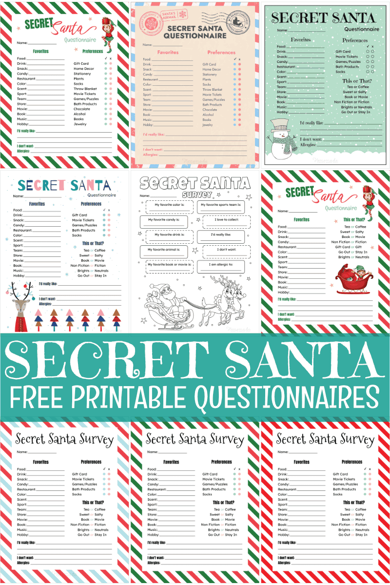 Free Printable Secret Santa Form Free Printable Secret Santa Form