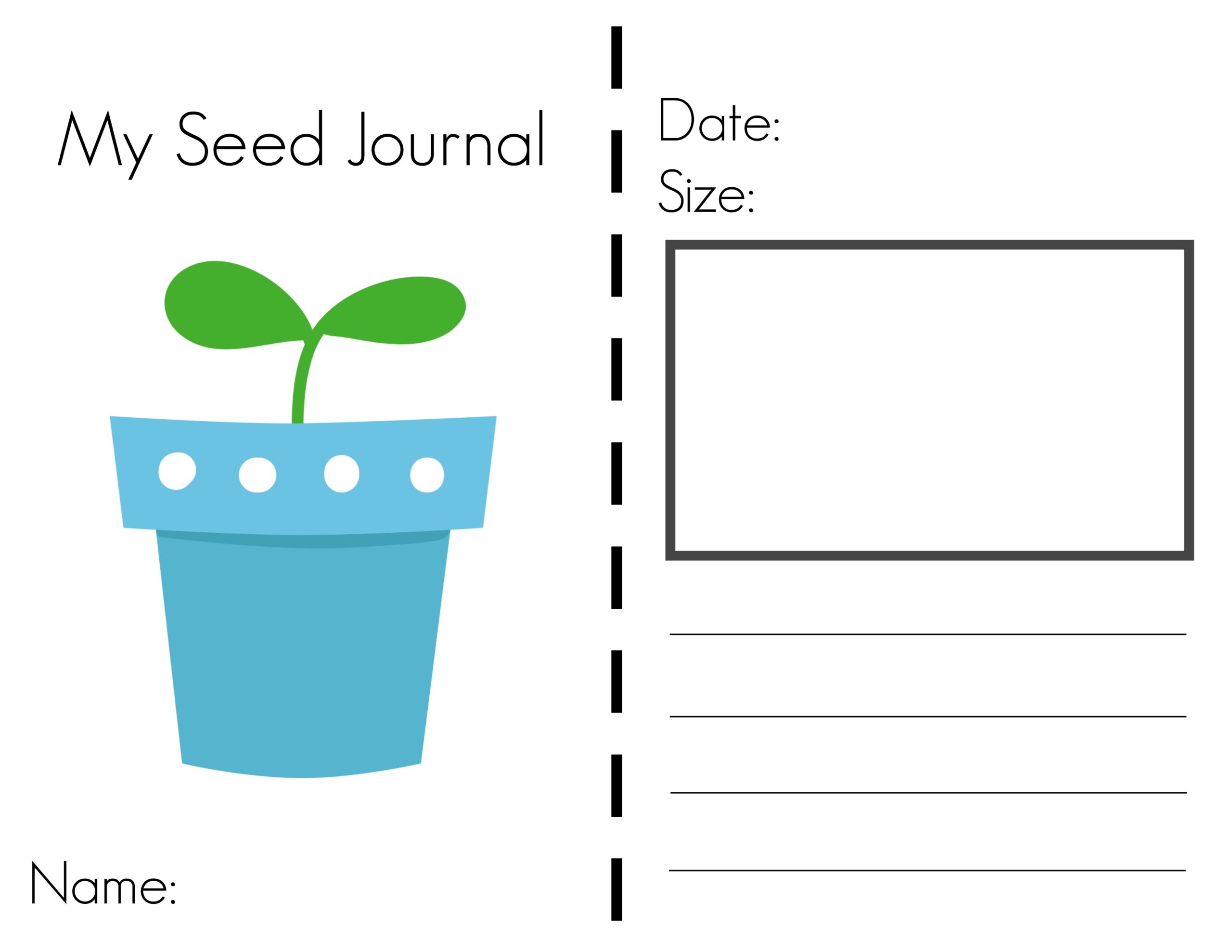 Free Printable Seed Journal For Kids The Chirping Moms