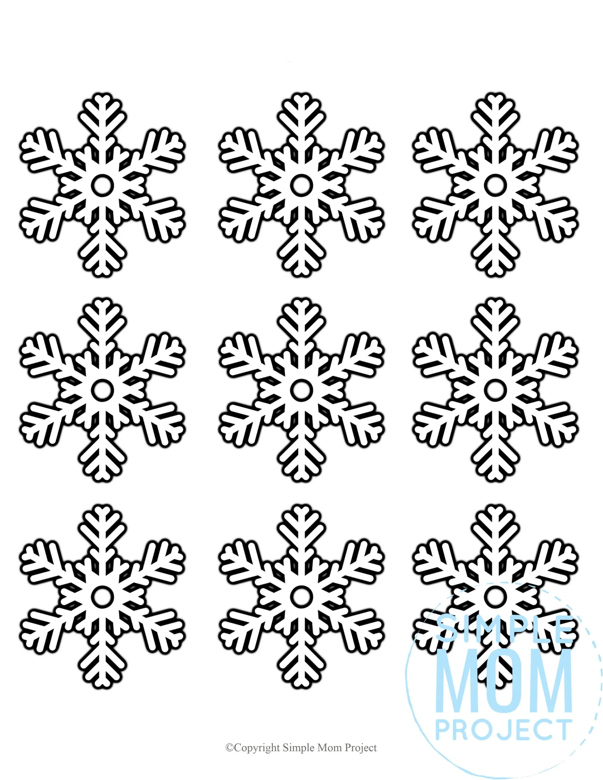 Free Printable Small Snowflake Templates Simple Mom Project