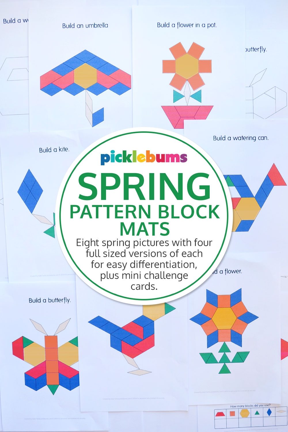 Free Printable Spring Pattern Block Mats Picklebums