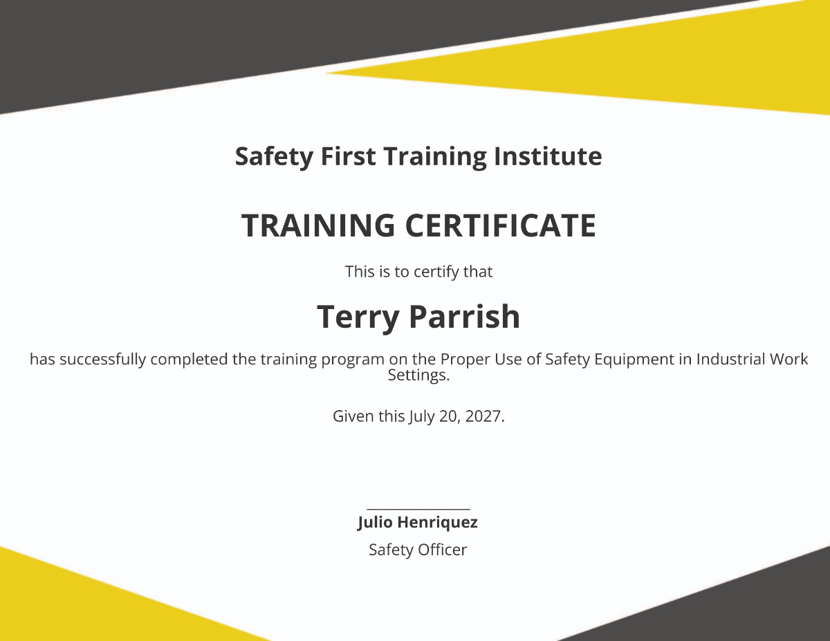 Free Printable Job Training Certificate Templates