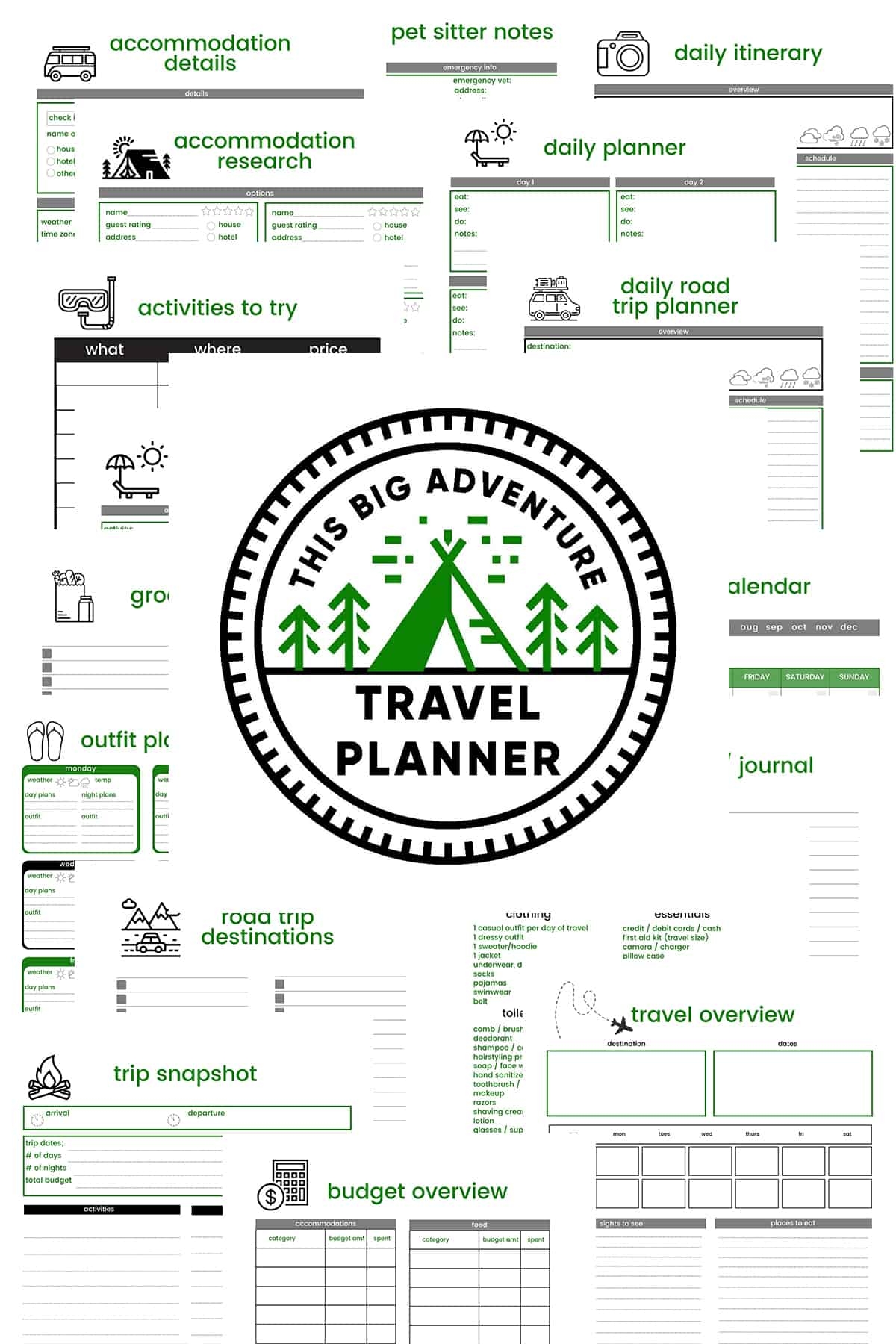 Free Printable Road Trip Itinerary Template