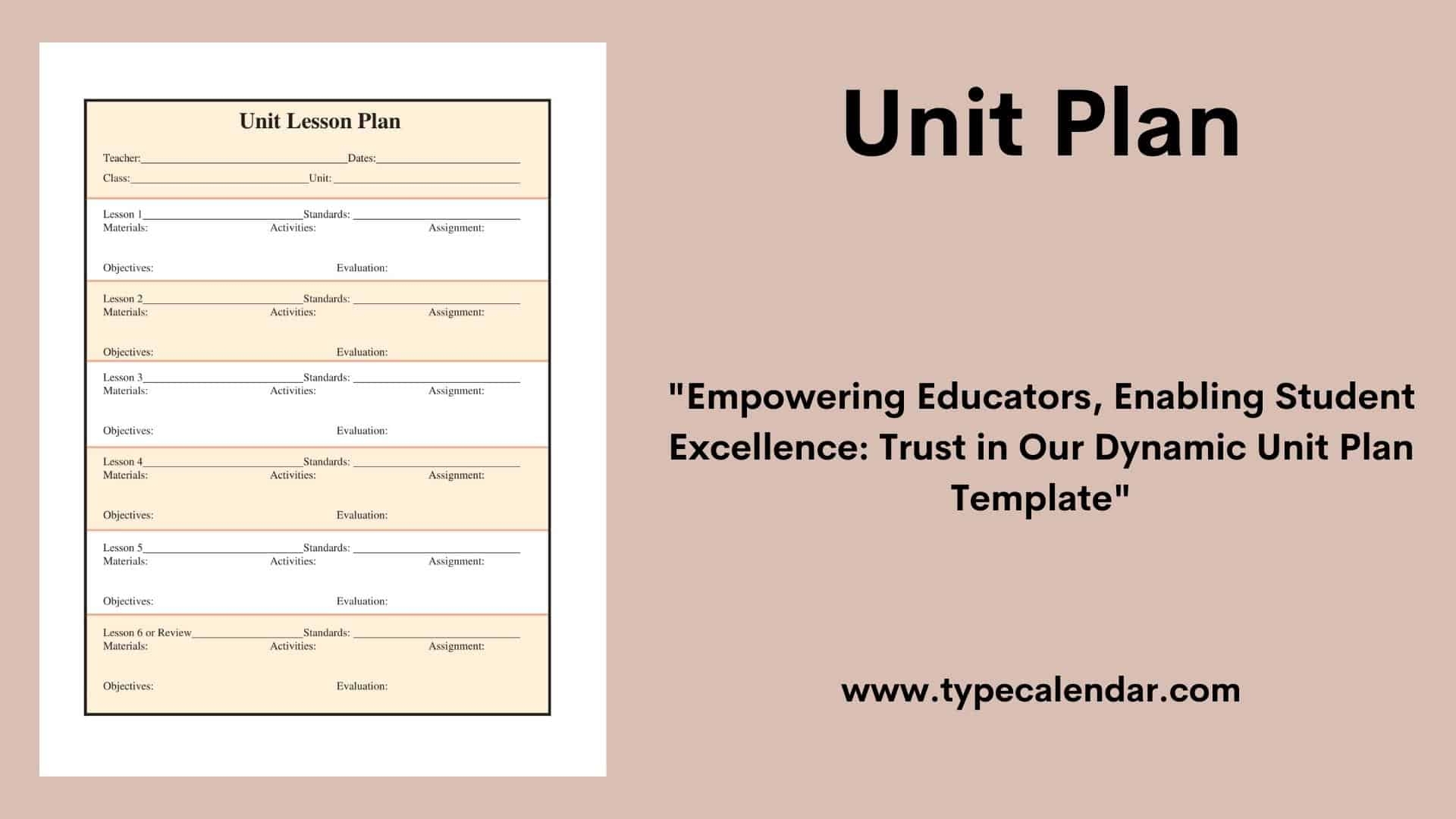 Free Printable Unit Plan Templates Word PDF 