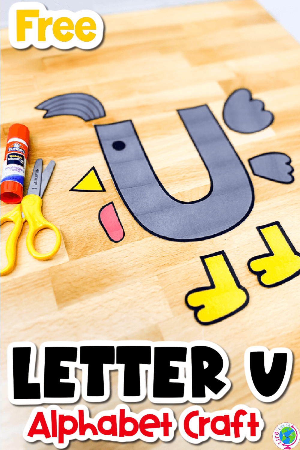 Free Printable Uppercase Letter U Craft Template Life Over C s
