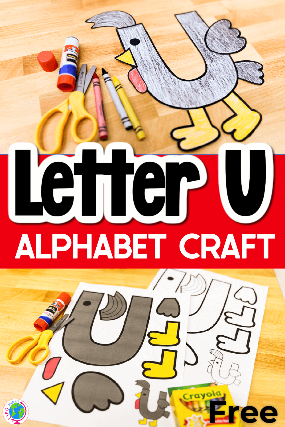 Free Printable Uppercase Letter U Craft Template Life Over C s