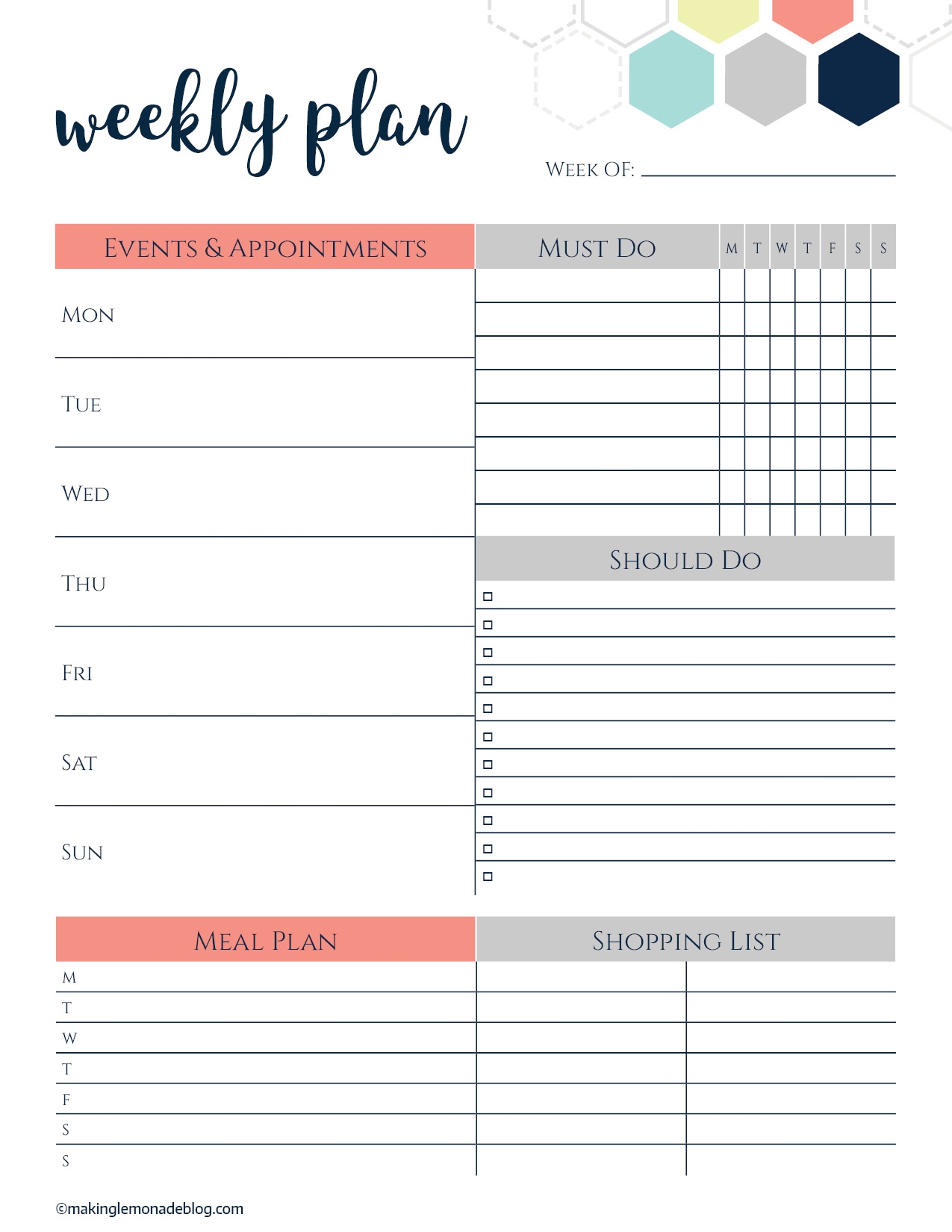 Free Printable Weekly Planner Worksheets Library Free Printable Weekly Planner Worksheets Library