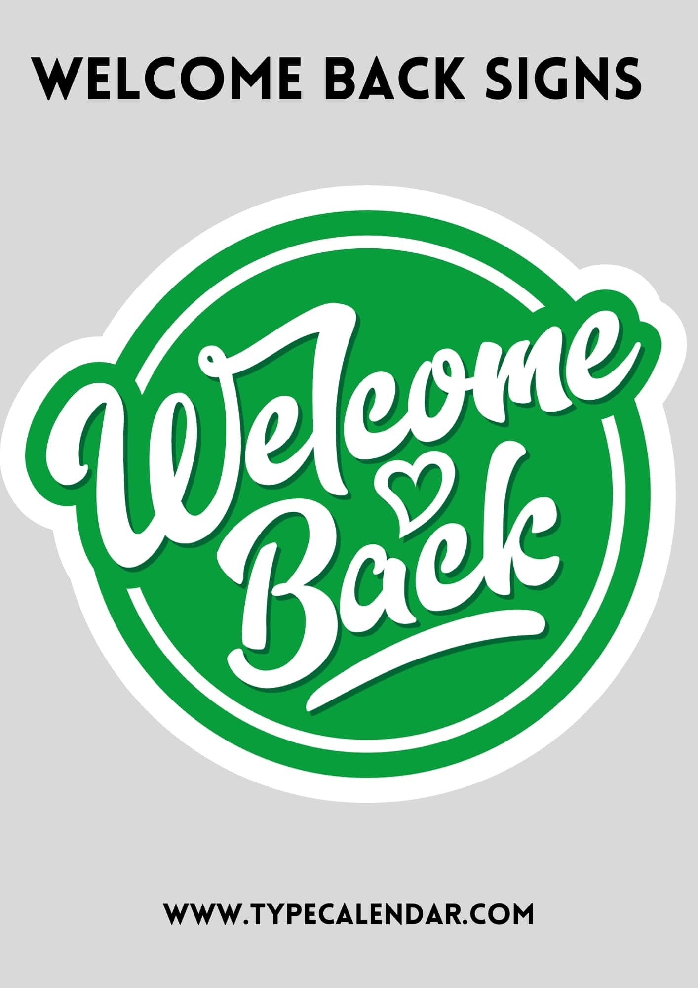 Free Printable Welcome Back Sign Templates PDF Word 