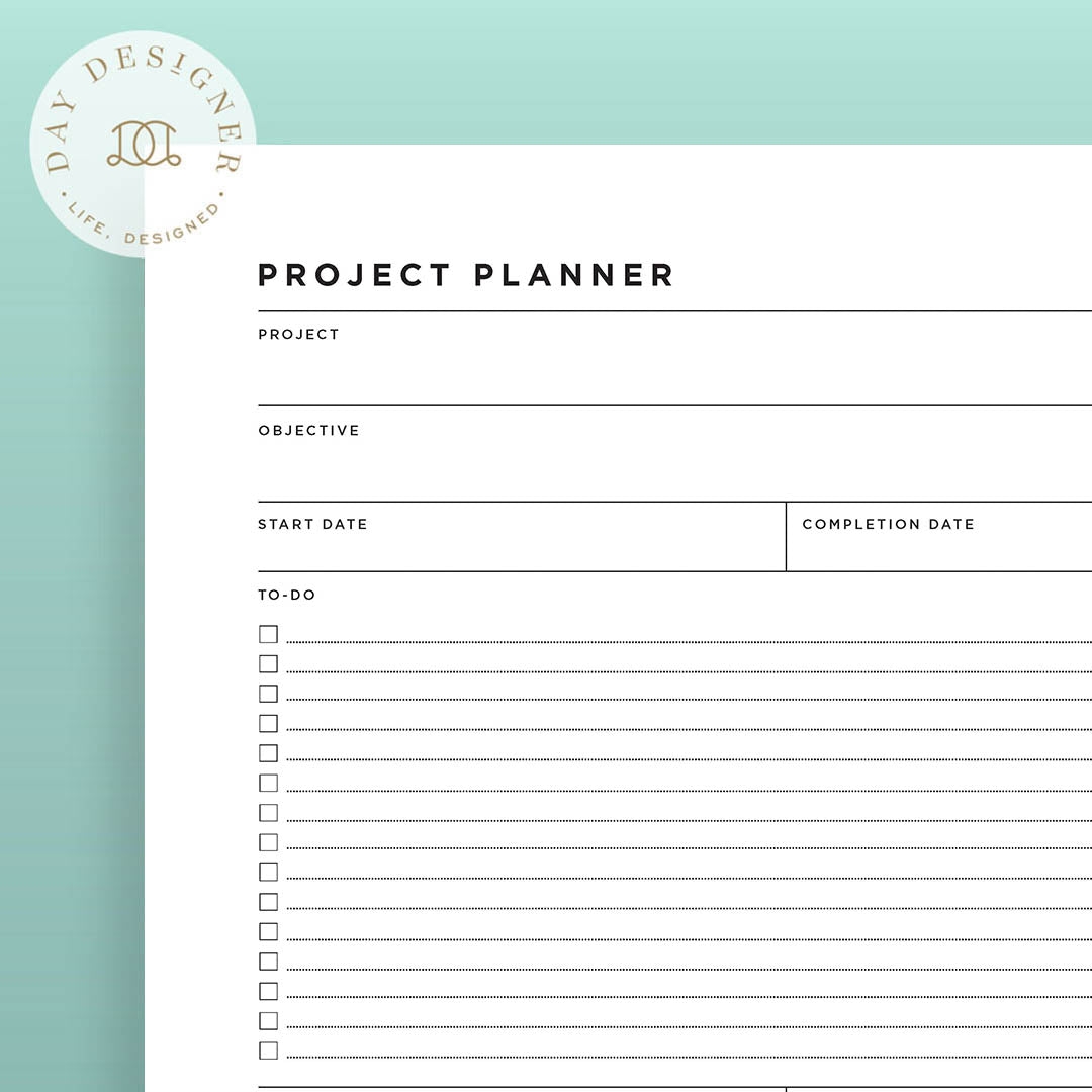 Free Printable Project Planner Template Image