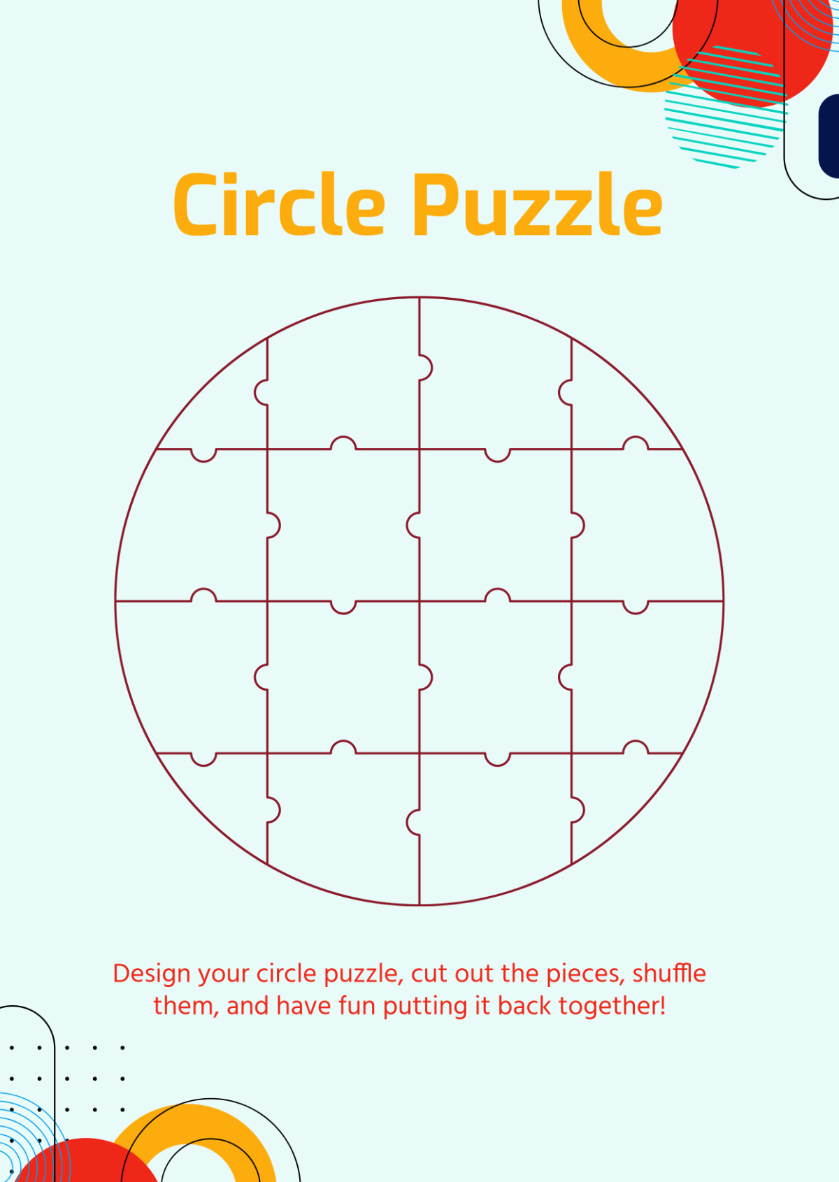 Free Puzzle Piece Stencil Template To Edit Online
