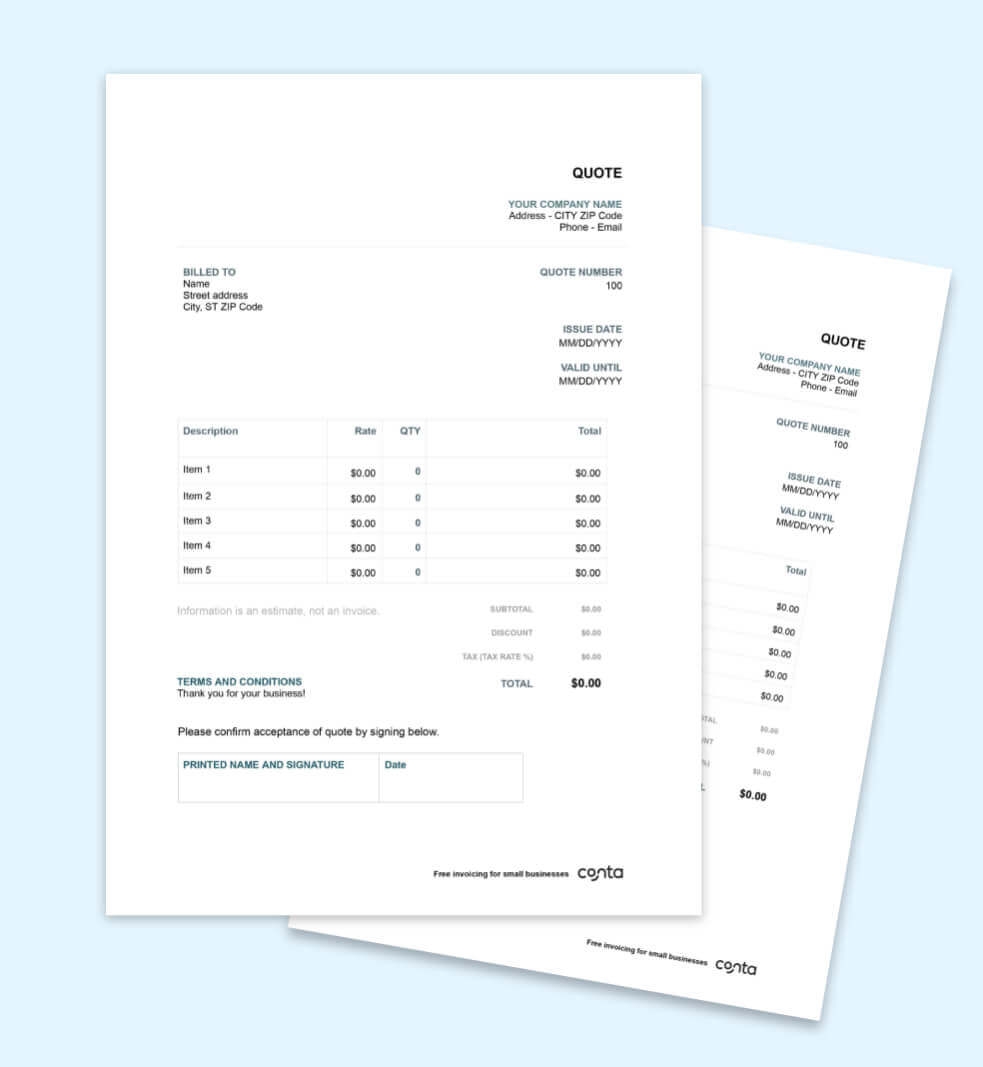 Free Quotation Templates Conta Free Quotation Templates Conta