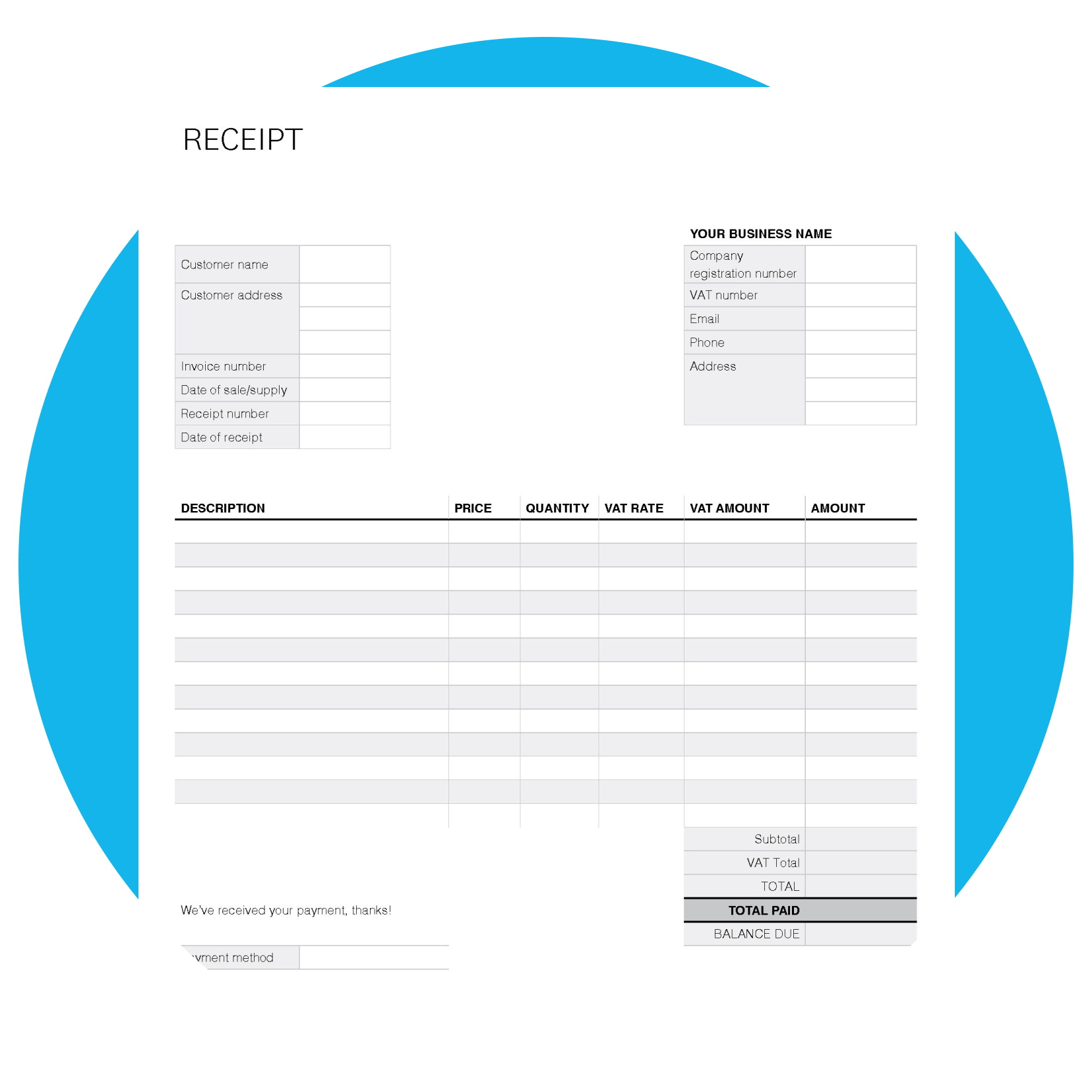 Free Receipt Template Xero UK