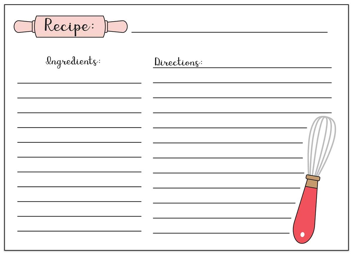 Free Recipe Card Templates To Print PDF Downloads Free Recipe Card Templates To Print PDF Downloads