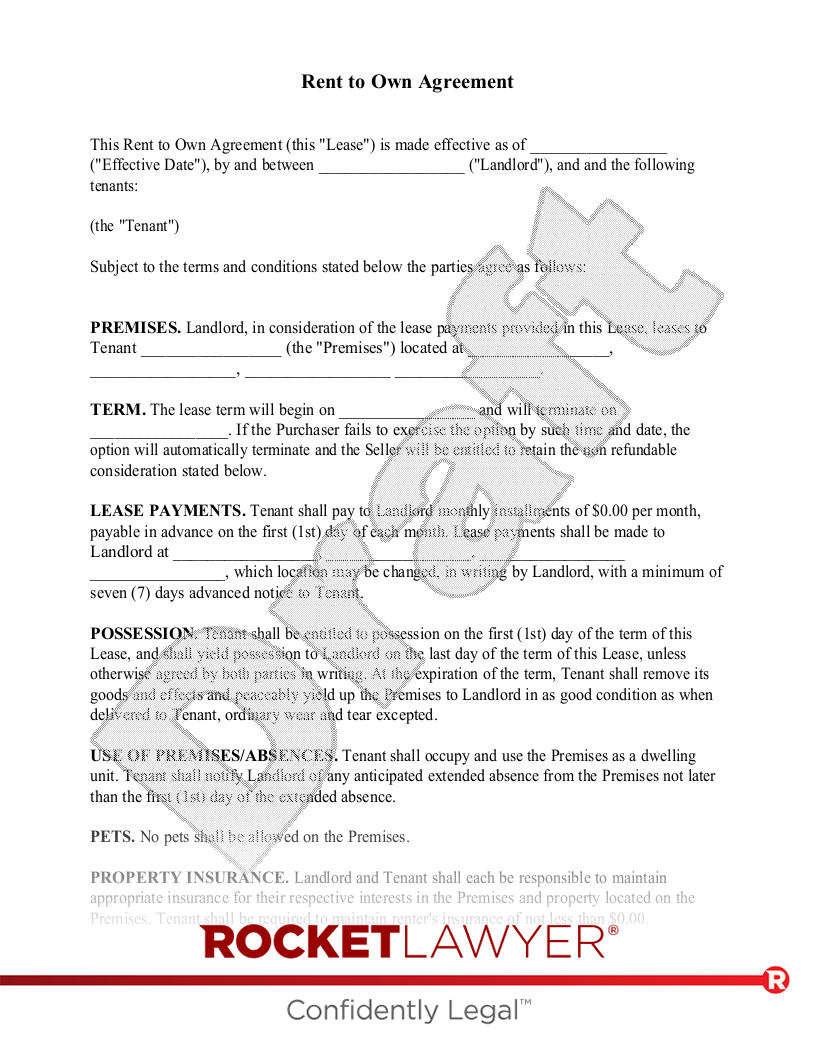 Free Printable Rent To Own Template Free Printable Rent To Own Template