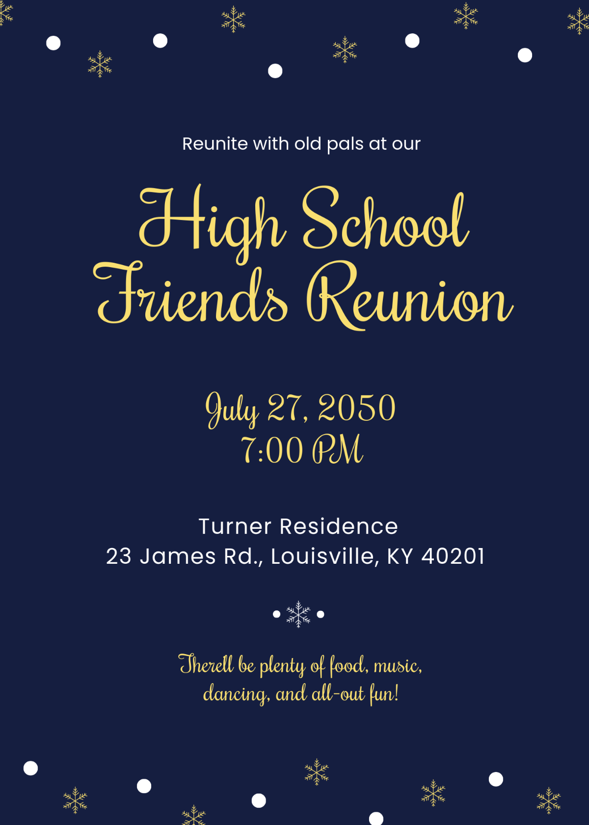 Free Reunion Invitation Templates Editable And Printable