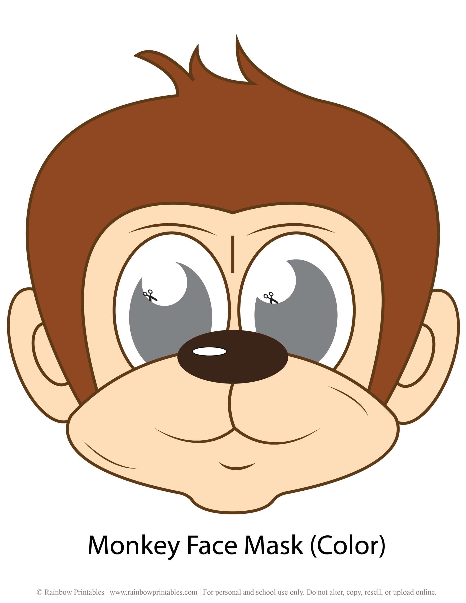 Free Printable Monkey Face Template