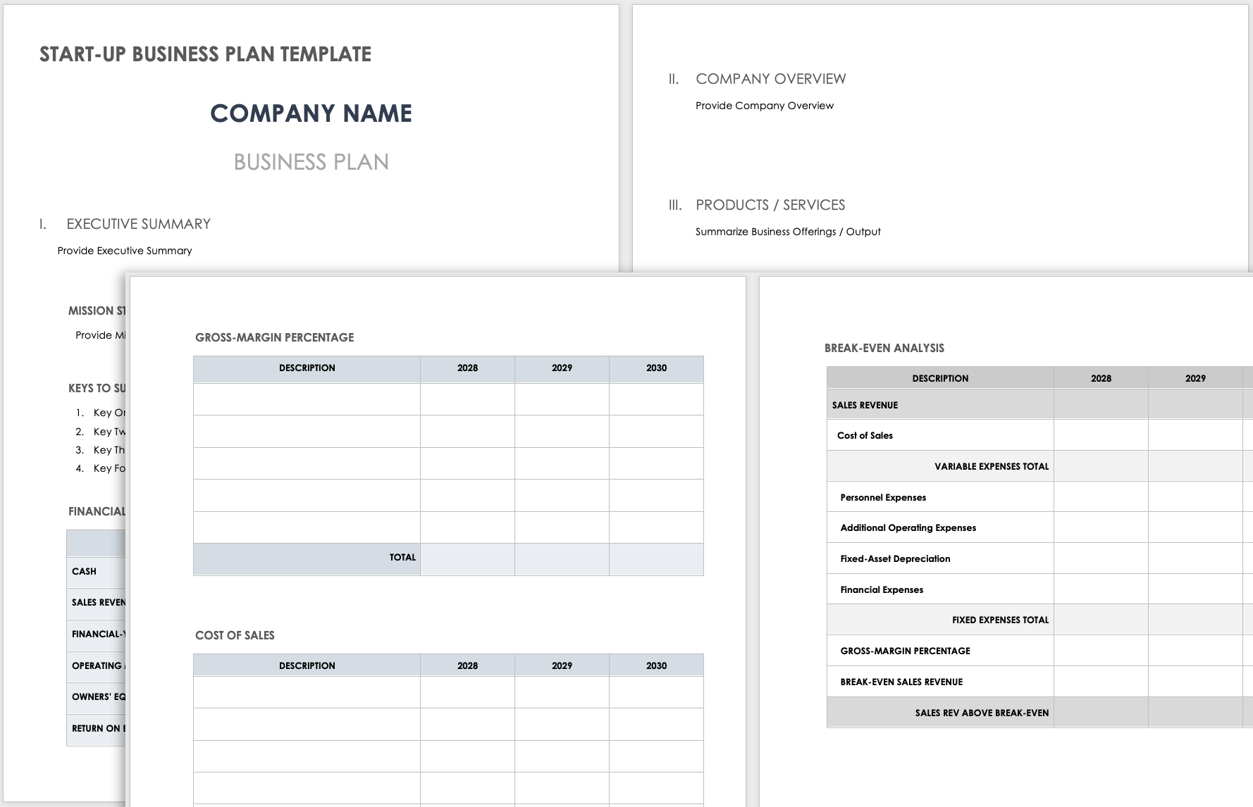 Free Simple Business Plan Templates Smartsheet Free Simple Business Plan Templates Smartsheet