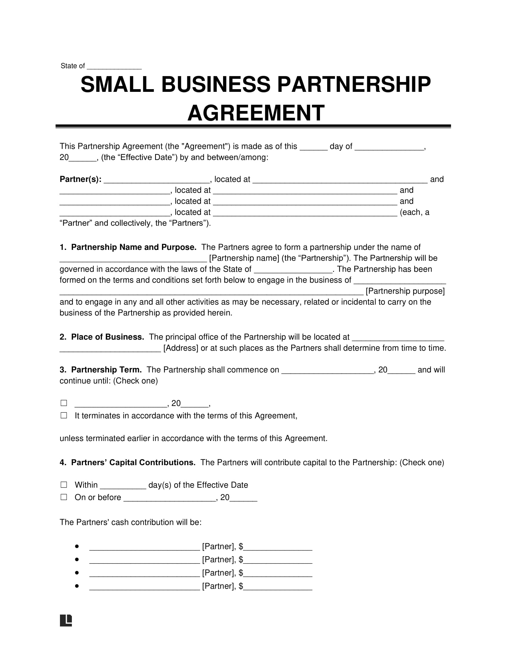 Free Small Business Partnership Agreement Template PDF U0026 Word Free Small Business Partnership Agreement Template PDF U0026 Word