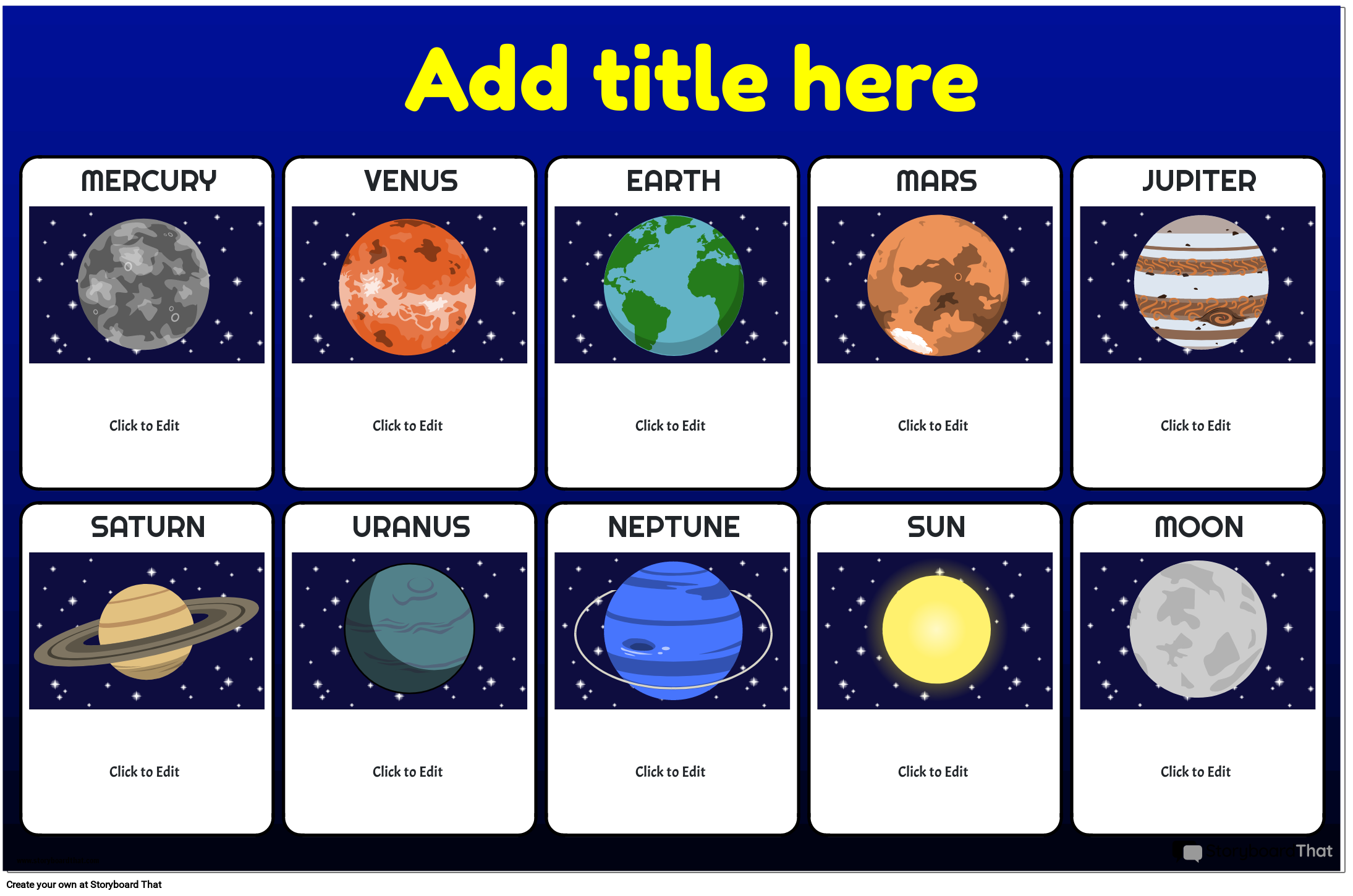 Free Printable Planets Button Templates