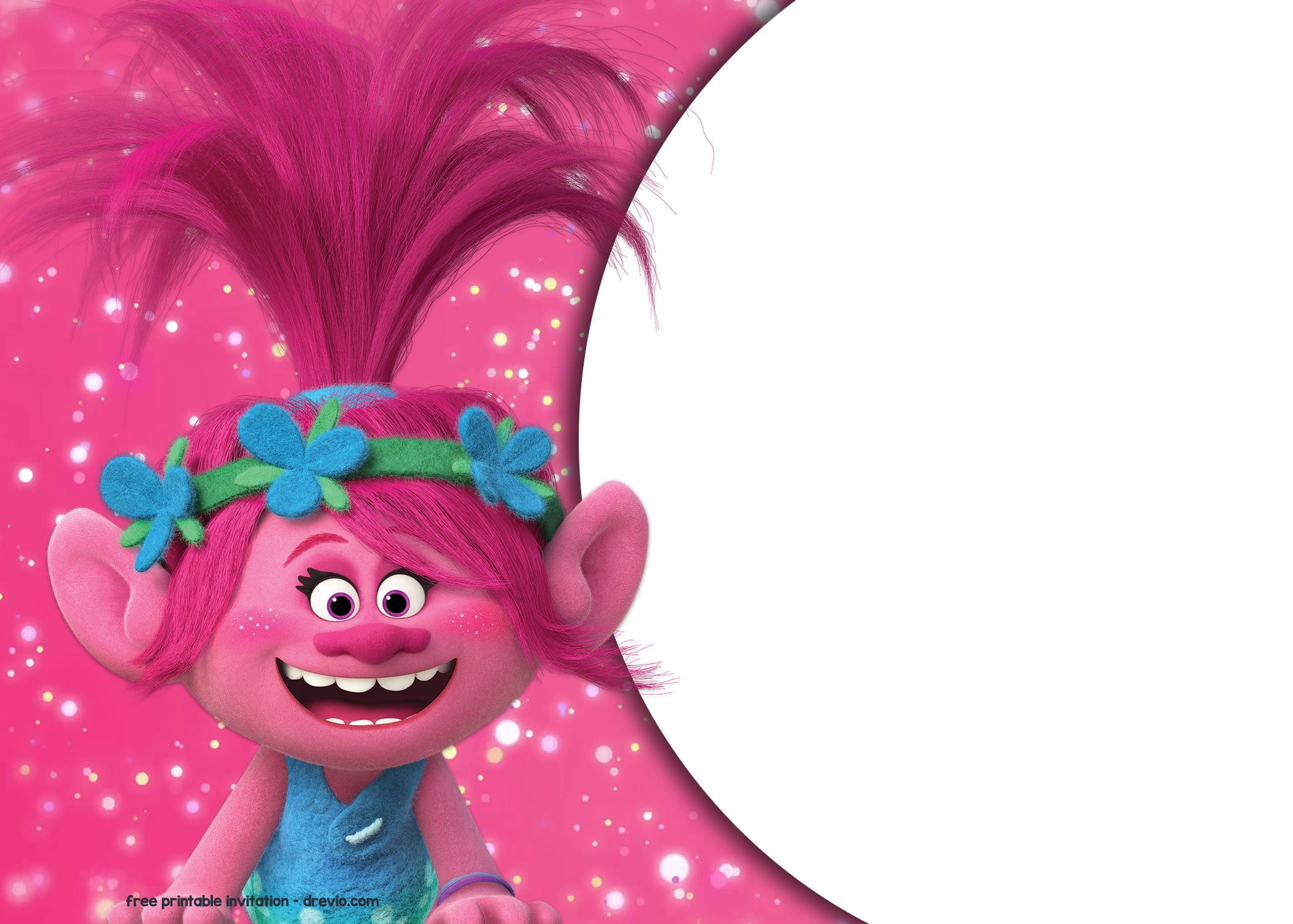 FREE Trolls Birthday Invitations Templates
