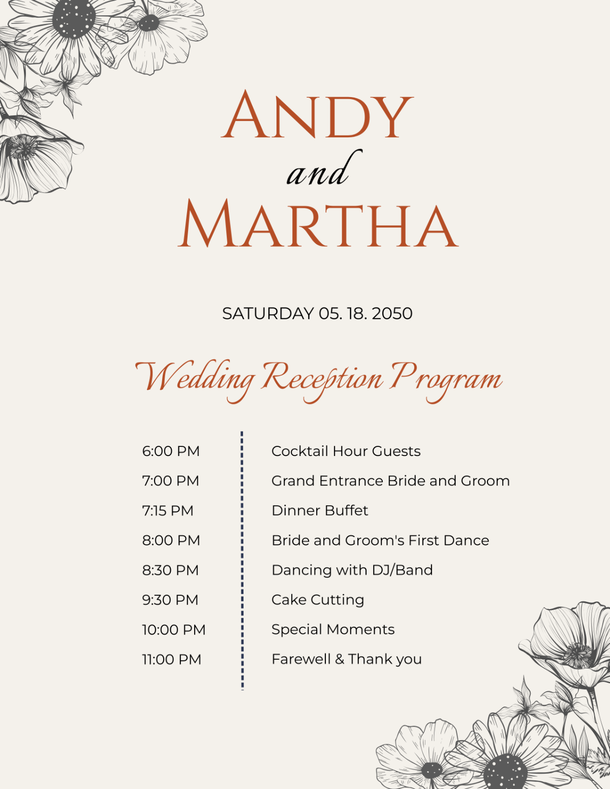Free Printable Rustic Wedding Program Templates