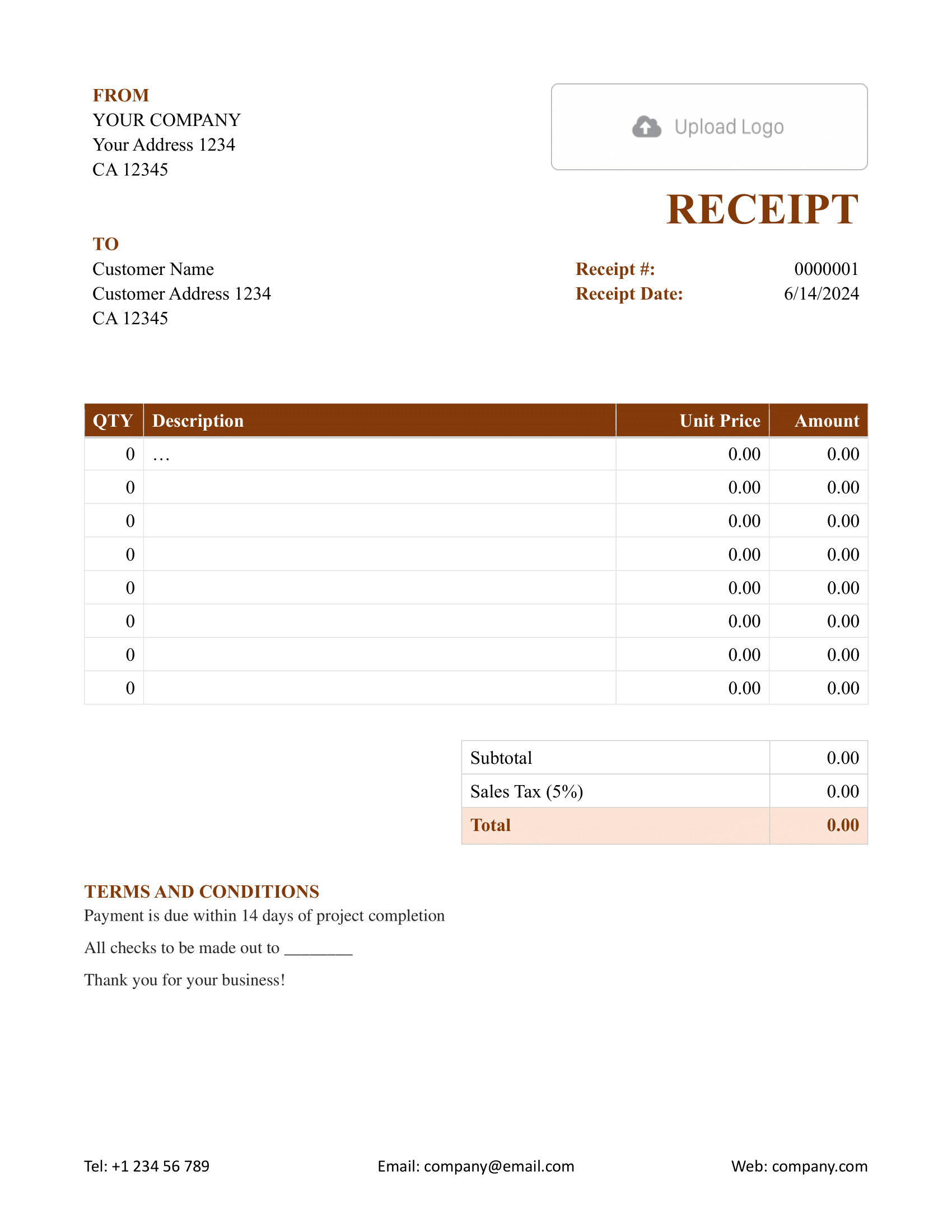 Free Word Receipt Template Docelf Free Word Receipt Template Docelf
