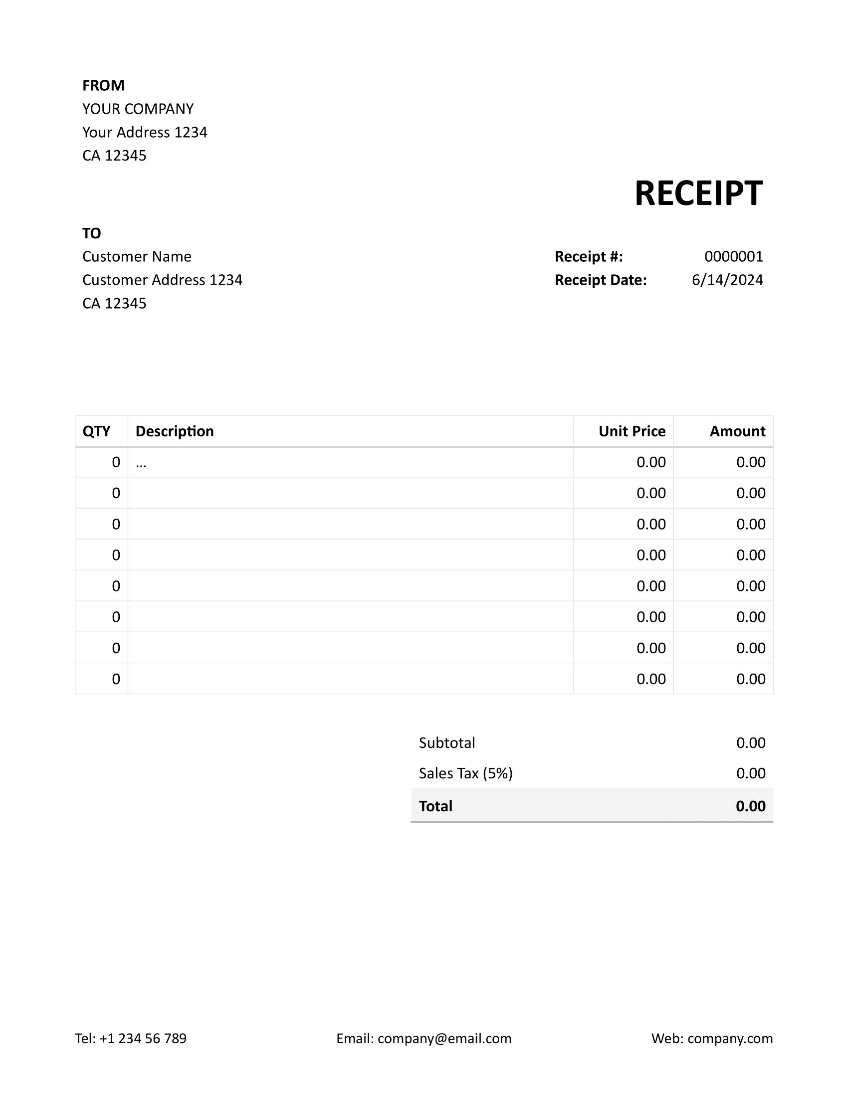 Free Word Receipt Template Docelf Free Word Receipt Template Docelf