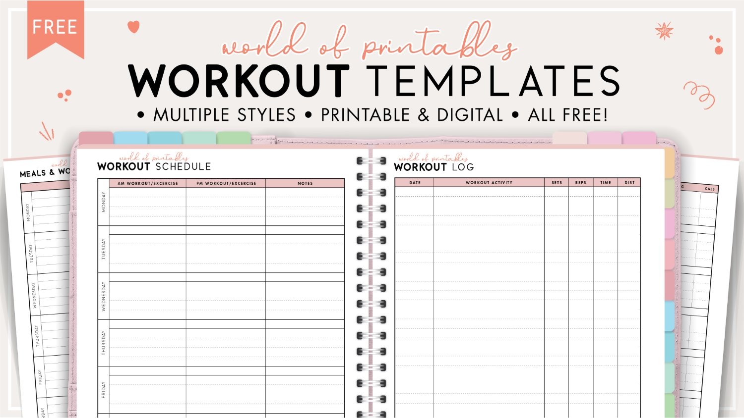 Free Workout Template Track Your Workouts Easily World Of Printables