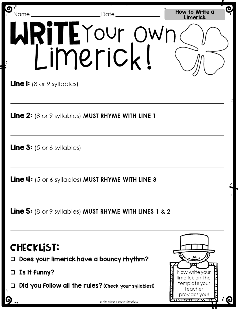Free Printable Limerick Template