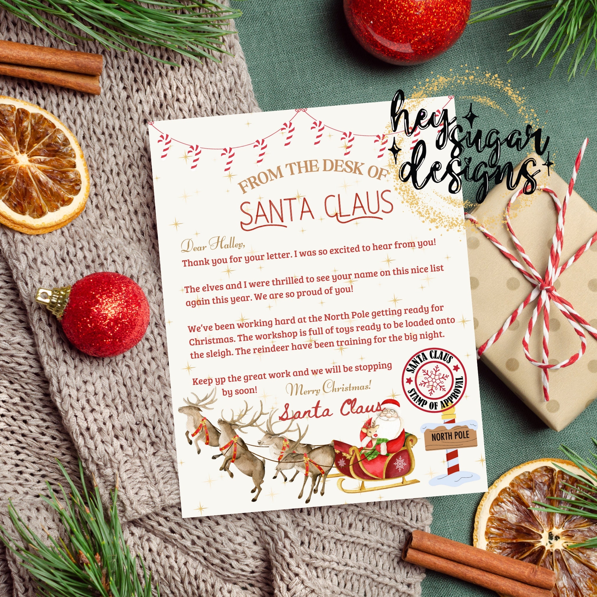 Free Printable Santa Reply Letter Template Free Printable Santa Reply Letter Template