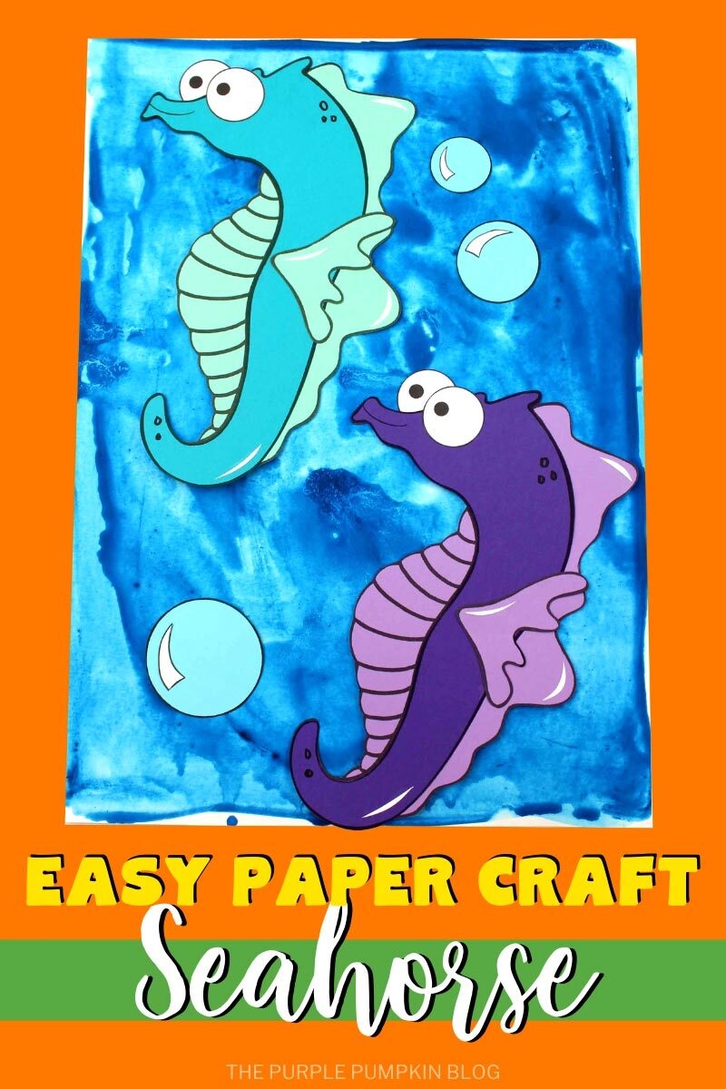Fun Paper Seahorse Craft With Free Printable Template 