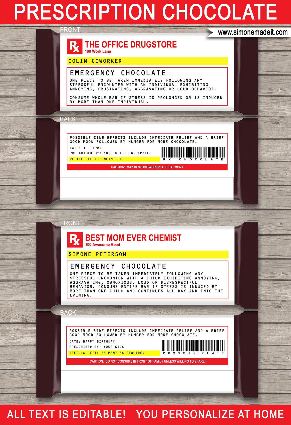 Gag Prescription Label Templates Printable Chill Pills Funny Gag Gift Gag Prescription Label Templates Printable Chill Pills Funny Gag Gift