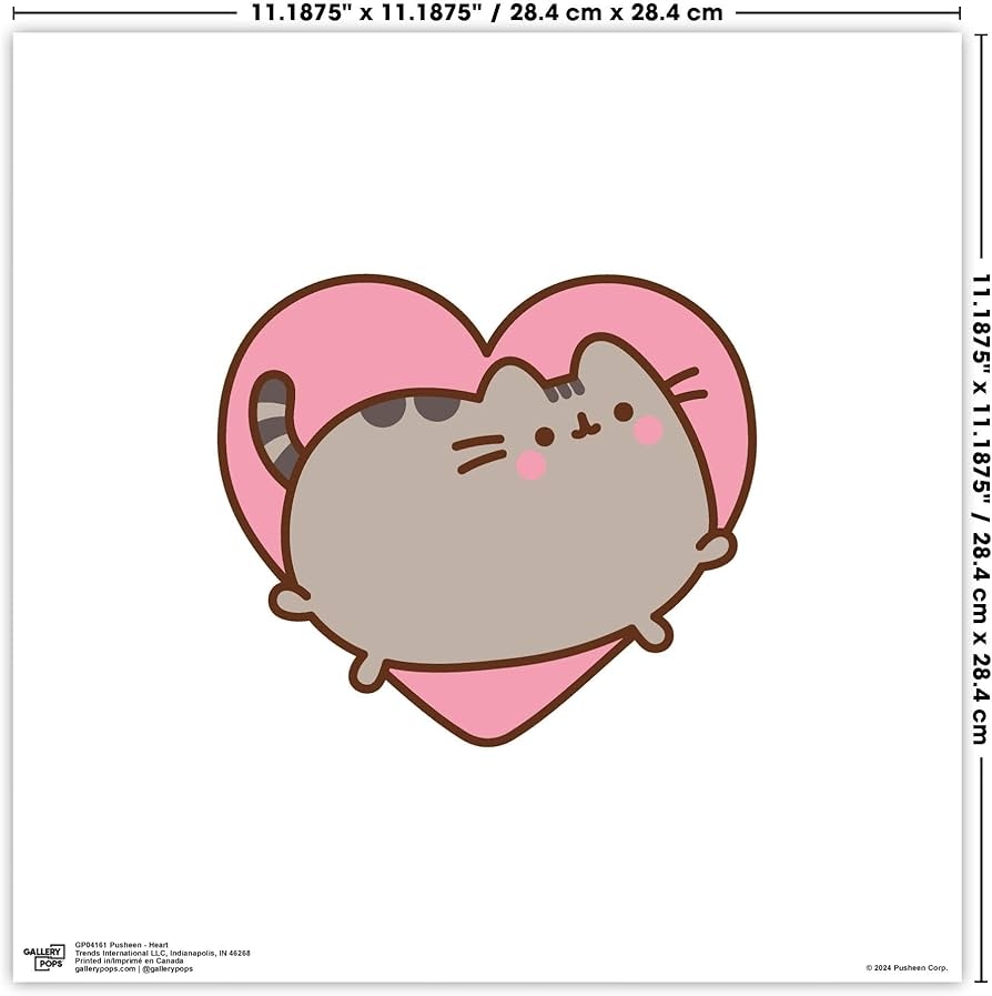 Gallery Pops Pusheen Heart Wall Art Unframed Version 12