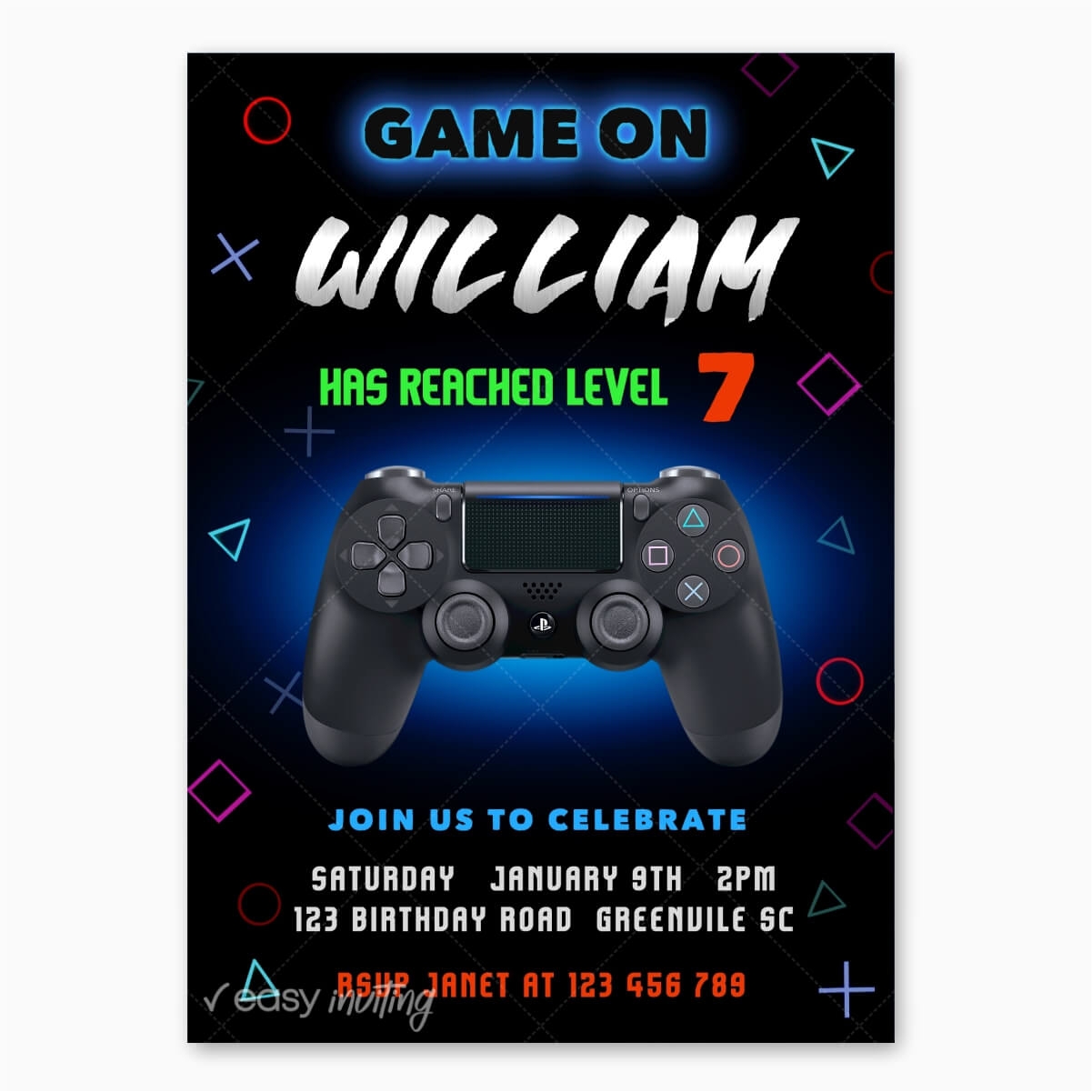 Free Printable Ps4 Birthday Card Template