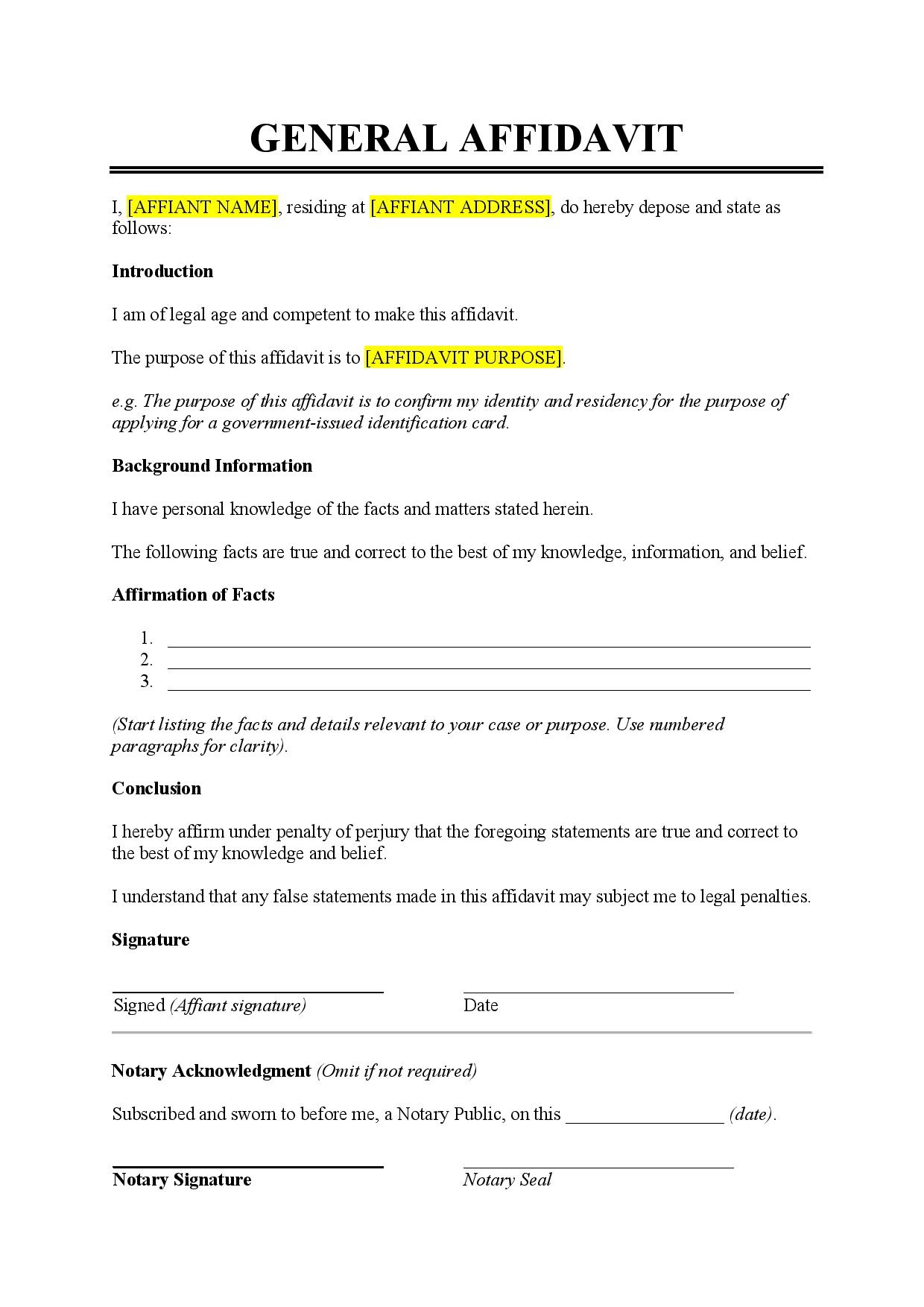 Free Printable Legal Document Templates