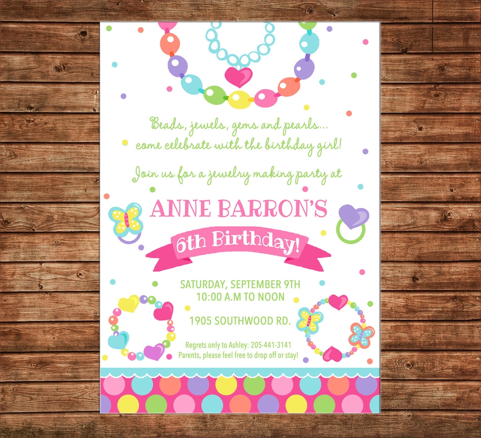 Free Printable Jewelry Party Invitation Template
