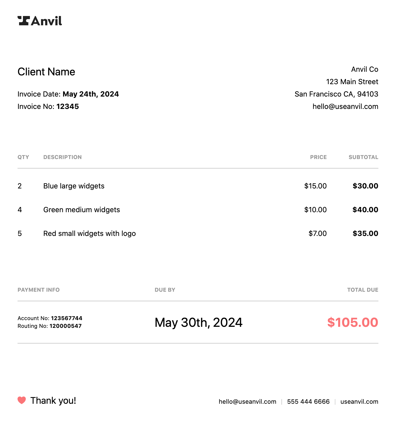 Free Printable Invoice Templates Html