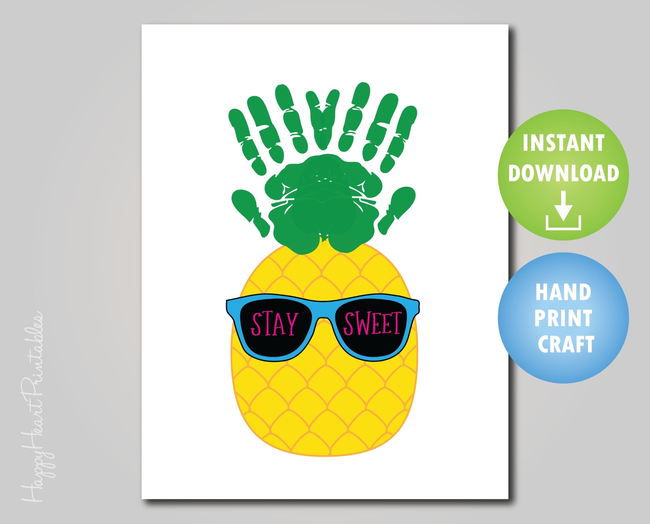 Handprint Pineapple Printable Template Handprint Craft Etsy