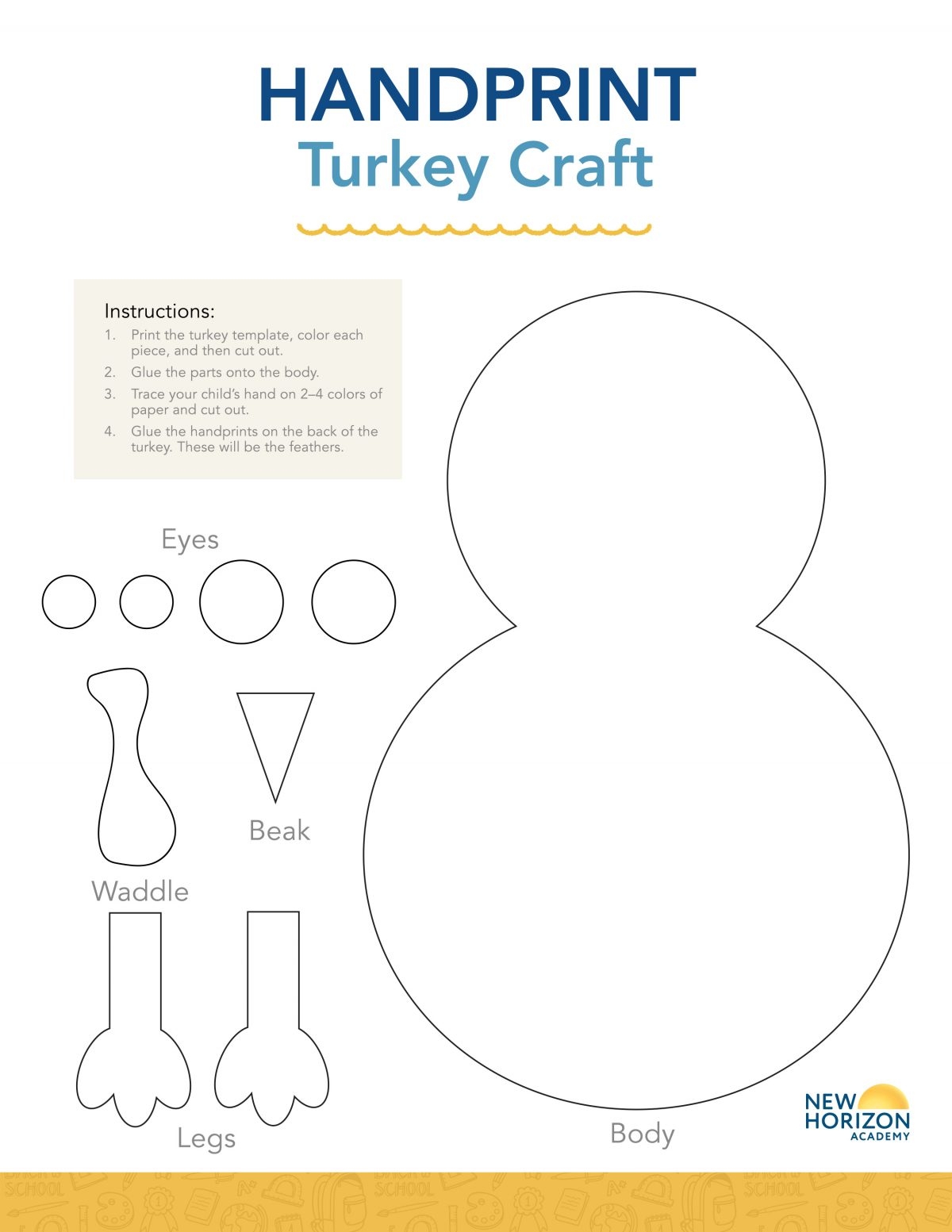 Free Printable Printable Turkey Body Template